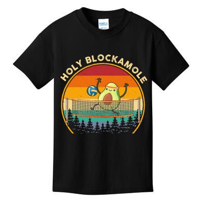 Holy Blockamole Funny Vintage Volleyball Block Avocado Kids T-Shirt