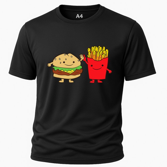 Hamburger Burger Fast Food French Fries Cooling Performance Crew T-Shirt