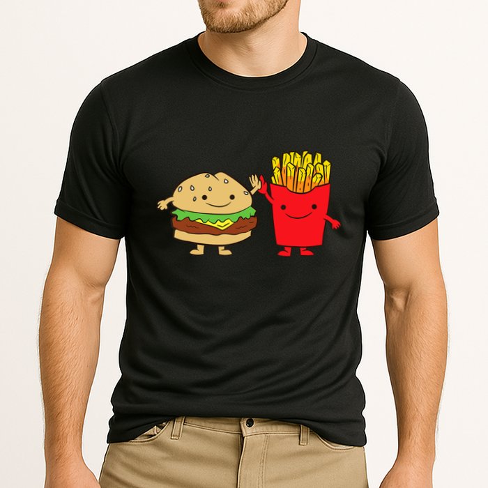 Hamburger Burger Fast Food French Fries Cooling Performance Crew T-Shirt