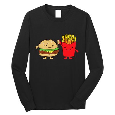 Hamburger Burger Fast Food French Fries Long Sleeve Shirt