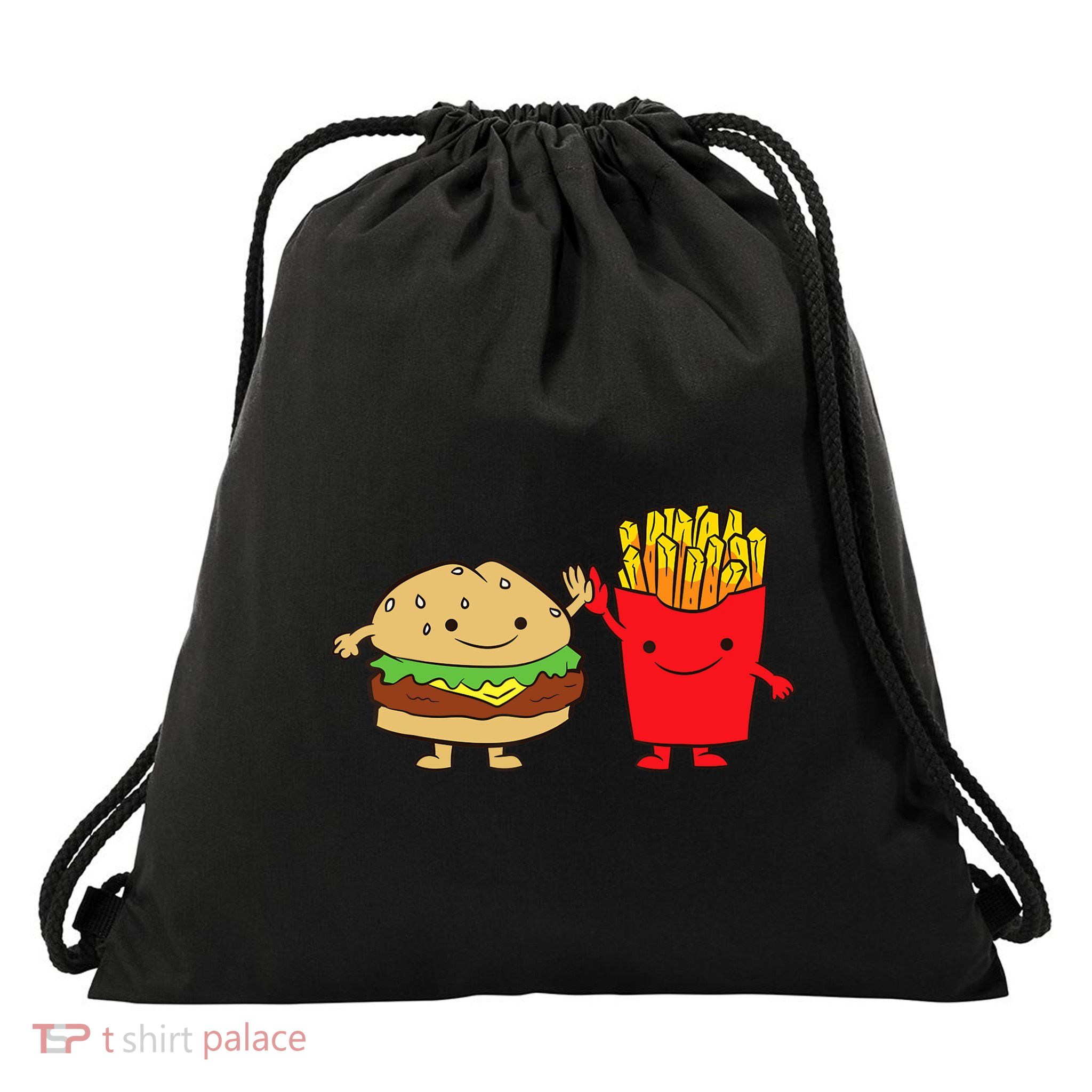 Hamburger Burger Fast Food French Fries Drawstring Bag