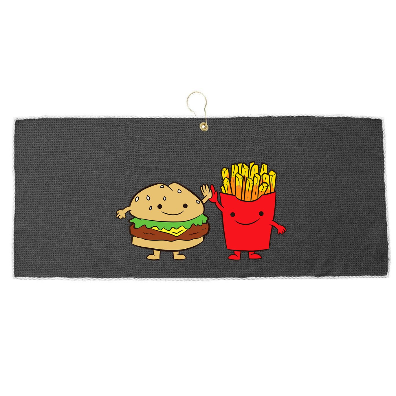 Hamburger Burger Fast Food French Fries Large Microfiber Waffle Golf Towel