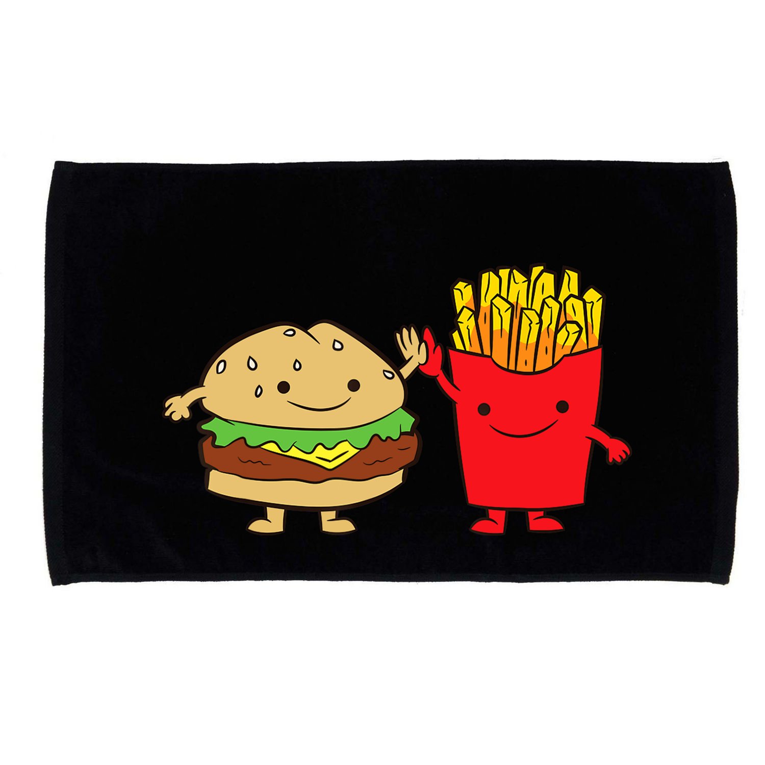 Hamburger Burger Fast Food French Fries Microfiber Hand Towel