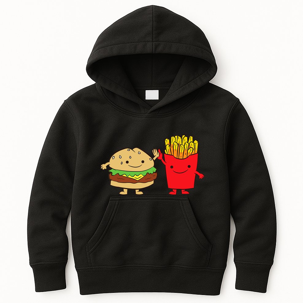 Hamburger Burger Fast Food French Fries Kids Hoodie