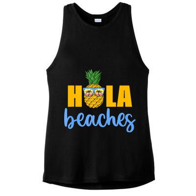 Hola Beaches Funny Beach Vacation Summer For Ladies PosiCharge Tri-Blend Wicking Tank