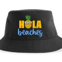 Hola Beaches Funny Beach Vacation Summer For Sustainable Bucket Hat