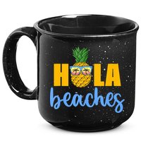Hola Beaches Funny Beach Vacation Summer For 15oz Campfire Ceramic Mug
