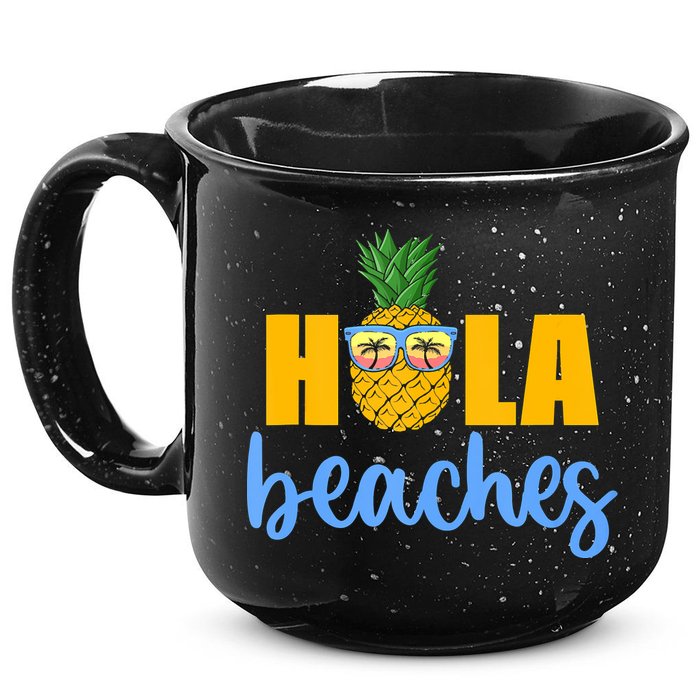 Hola Beaches Funny Beach Vacation Summer For 15oz Campfire Ceramic Mug