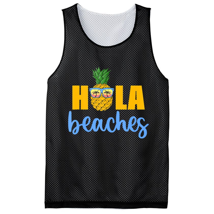 Hola Beaches Funny Beach Vacation Summer For Mesh Reversible Basketball Jersey Tank