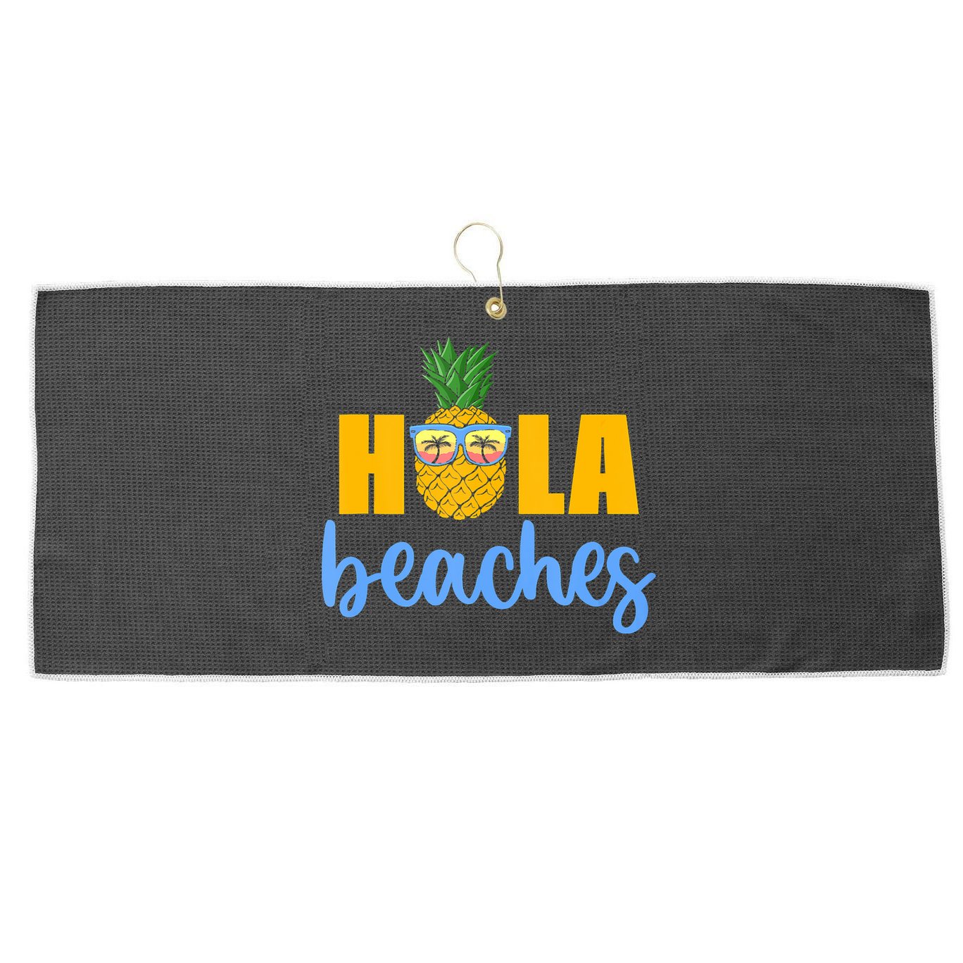 Hola Beaches Funny Beach Vacation Summer For Large Microfiber Waffle Golf Towel