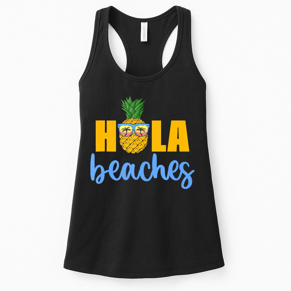Hola Beaches Funny Beach Vacation Summer For Womens Tank Top
