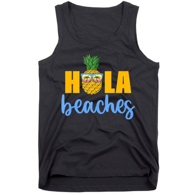 Hola Beaches Funny Beach Vacation Summer For Tank Top