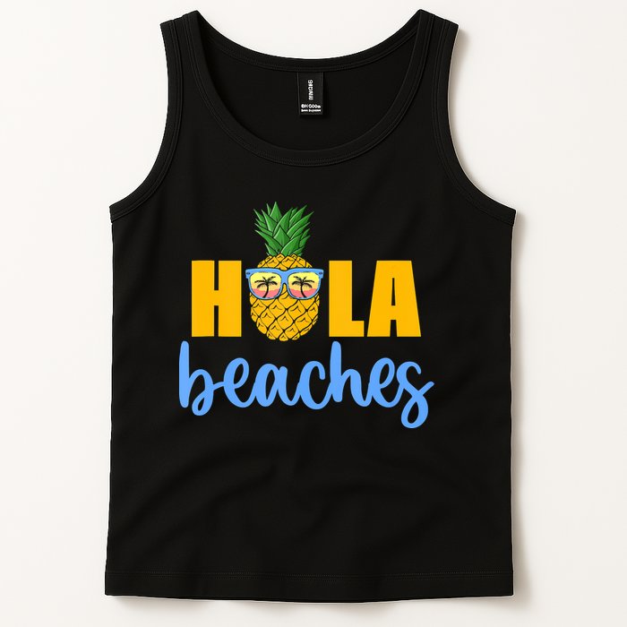 Hola Beaches Funny Beach Vacation Summer For Tank Top