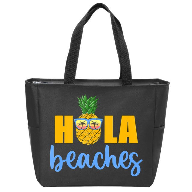 Hola Beaches Funny Beach Vacation Summer For Zip Tote Bag