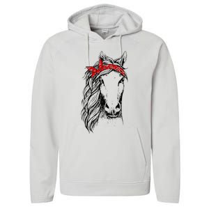 Horse Bandana for Horseback Riding Horse Lover Performance Fleece Hoodie