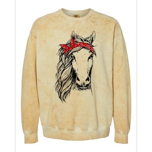 Horse Bandana for Horseback Riding Horse Lover Colorblast Crewneck Sweatshirt