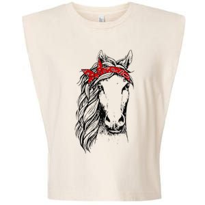 Horse Bandana for Horseback Riding Horse Lover Garment-Dyed Women's Muscle Tee