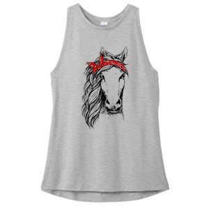 Horse Bandana for Horseback Riding Horse Lover Ladies PosiCharge Tri-Blend Wicking Tank