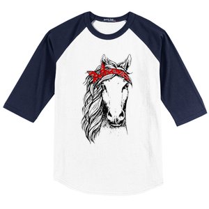 Horse Bandana for Horseback Riding Horse Lover Baseball Sleeve Shirt