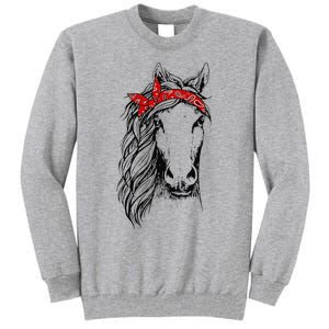 Horse Bandana for Horseback Riding Horse Lover Tall Sweatshirt