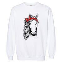 Horse Bandana for Horseback Riding Horse Lover Garment-Dyed Sweatshirt