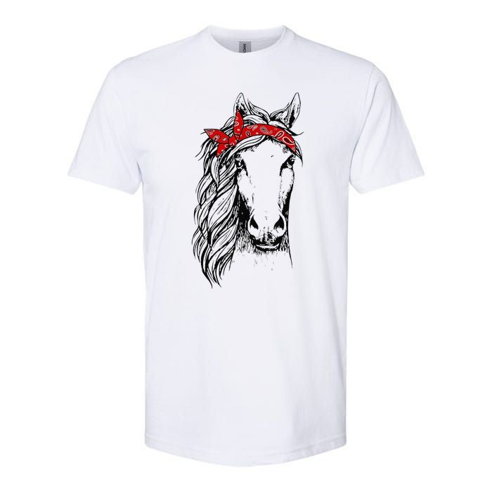 Horse Bandana for Horseback Riding Horse Lover Softstyle CVC T-Shirt