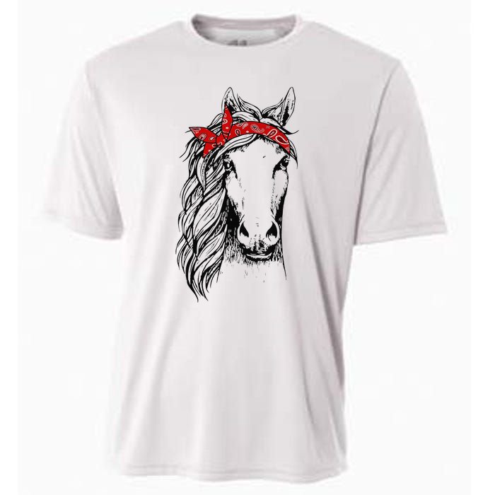 Horse Bandana for Horseback Riding Horse Lover Cooling Performance Crew T-Shirt