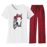 Horse Bandana for Horseback Riding Horse Lover Women's Flannel Pajama Set