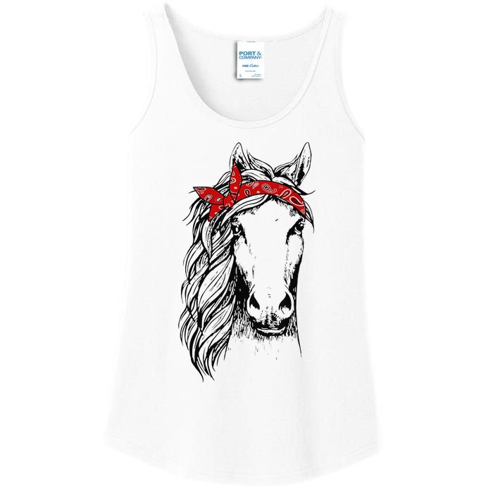 Horse Bandana for Horseback Riding Horse Lover Ladies Essential Tank