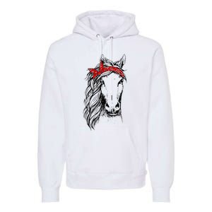 Horse Bandana for Horseback Riding Horse Lover Premium Hoodie