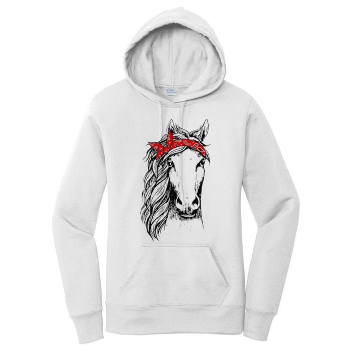 Horse Bandana for Horseback Riding Horse Lover Women's Pullover Hoodie