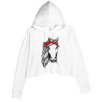 Horse Bandana for Horseback Riding Horse Lover Crop Fleece Hoodie