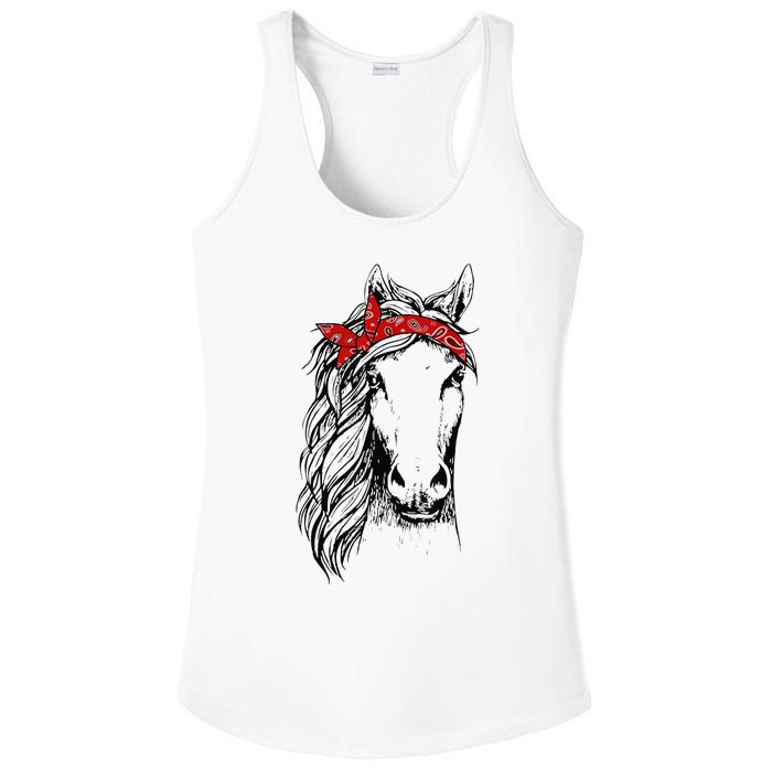 Horse Bandana for Horseback Riding Horse Lover Ladies PosiCharge Competitor Racerback Tank