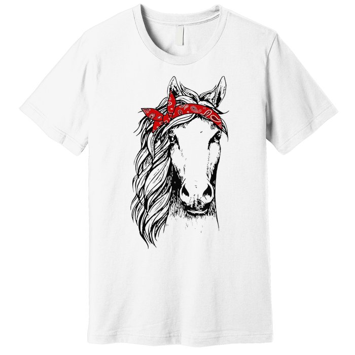 Horse Bandana for Horseback Riding Horse Lover Premium T-Shirt