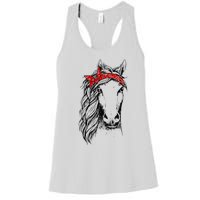 Horse Bandana for Horseback Riding Horse Lover Women's Racerback Tank