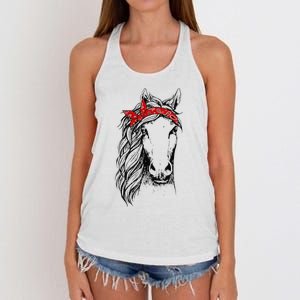 Horse Bandana for Horseback Riding Horse Lover Women's Knotted Racerback Tank