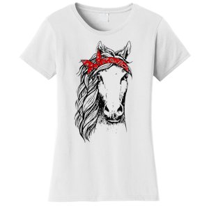 Horse Bandana for Horseback Riding Horse Lover Women's T-Shirt