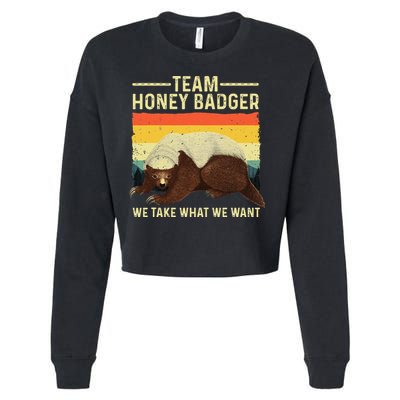 Honey Badger For Ratel Honey Badger Lover Cropped Pullover Crew