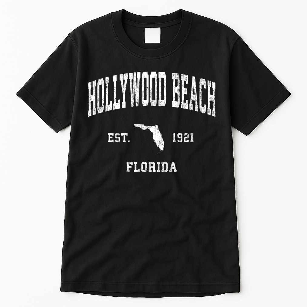 Hollywood Beach Florida Fl Vintage Athletic Sports Tall T-Shirt