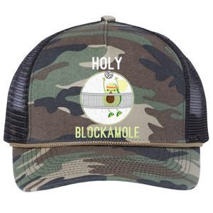 Holy Blockamole Funny Volleyball Block Avocado Teen Retro Rope Trucker Hat Cap