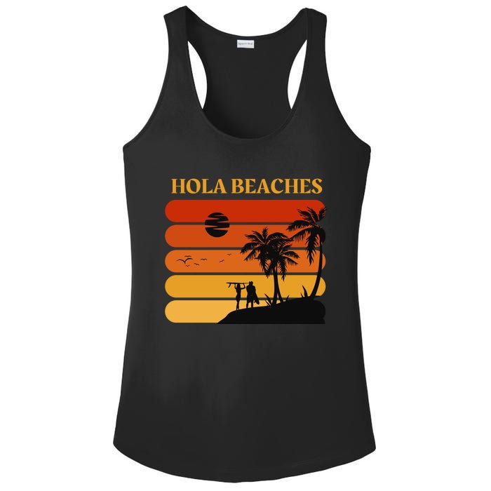 Hola Beaches Funny Beach Vacation Ladies PosiCharge Competitor Racerback Tank