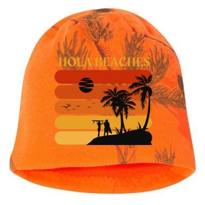 Hola Beaches Funny Beach Vacation Kati - Camo Knit Beanie