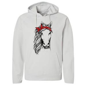 Horse Bandana For Horseback Riding Horse Lover Performance Fleece Hoodie