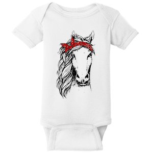 Horse Bandana For Horseback Riding Horse Lover Baby Bodysuit