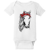 Horse Bandana For Horseback Riding Horse Lover Baby Bodysuit