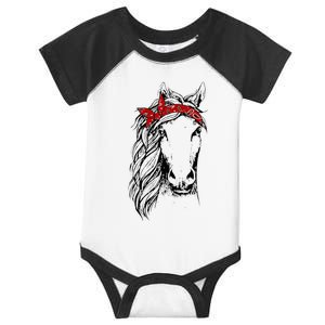 Horse Bandana For Horseback Riding Horse Lover Infant Baby Jersey Bodysuit