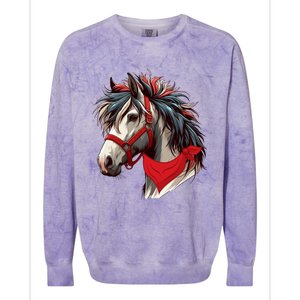 Horse Bandana For Equestrian Horseback Riding Horse Lover Gift Colorblast Crewneck Sweatshirt