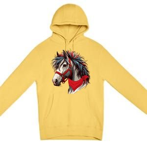 Horse Bandana For Equestrian Horseback Riding Horse Lover Gift Premium Pullover Hoodie