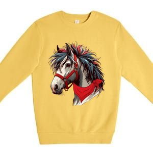 Horse Bandana For Equestrian Horseback Riding Horse Lover Gift Premium Crewneck Sweatshirt