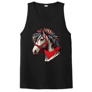 Horse Bandana For Equestrian Horseback Riding Horse Lover Gift PosiCharge Competitor Tank